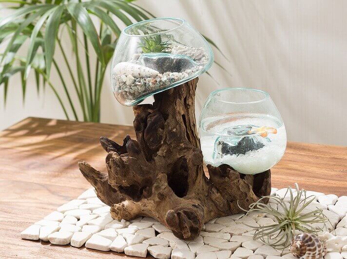 楽天市場】ナチュラルウッド＆グラスアクアリウム ダブル アジアン雑貨