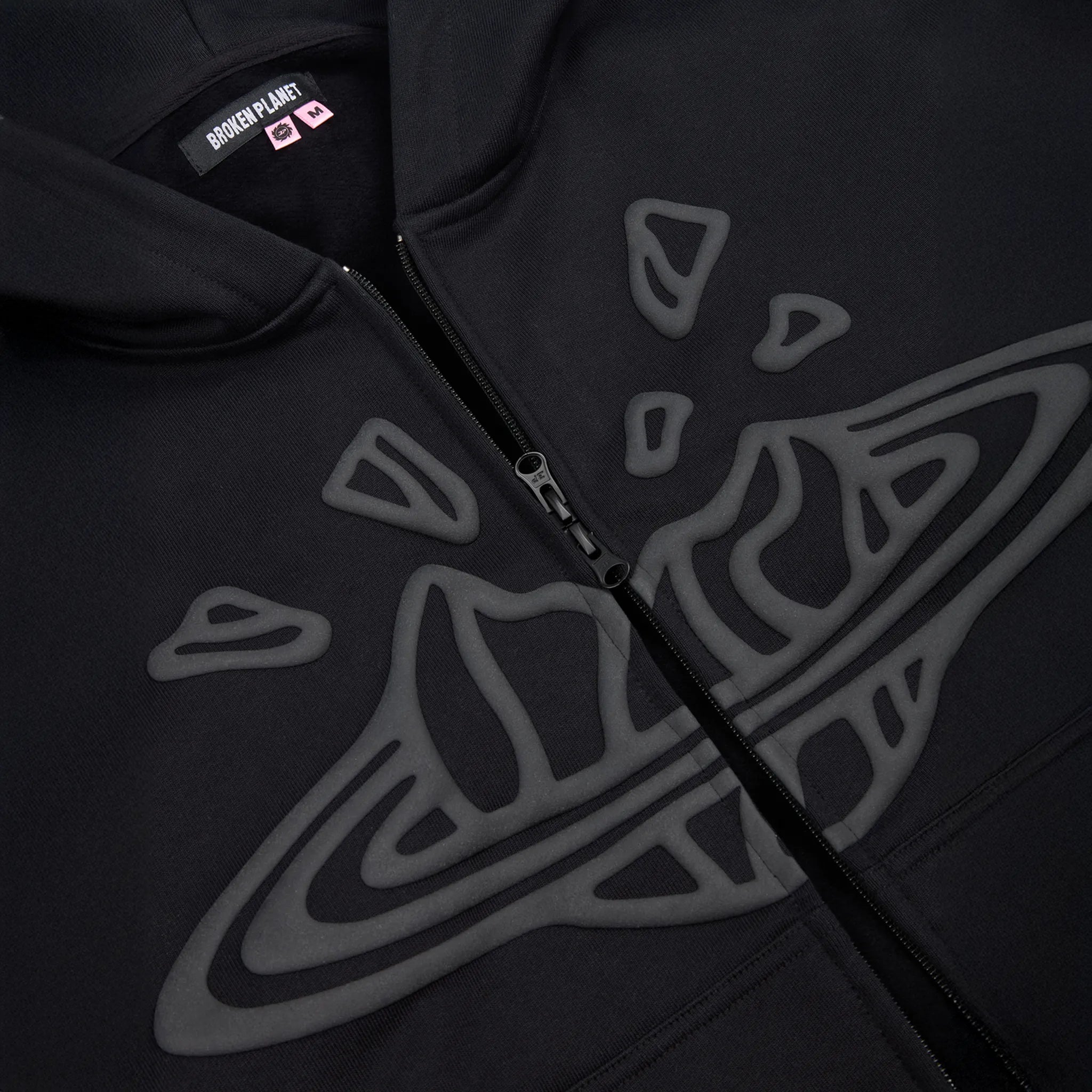 Broken Planet Midnight Black Zip-Up Hoodie | BP-JUN25-ZUHD-M_BLACK