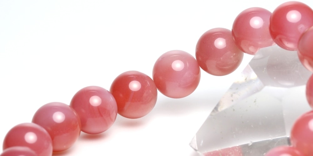 高品質]ピンクアゲートブレスレット/桃色瑪瑙（約11.5mm玉） - 埼玉県