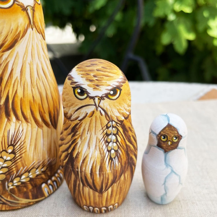 ロシア雑貨店マリンカ / 限定入荷オレーシャ・スクリディナ作 フクロウ