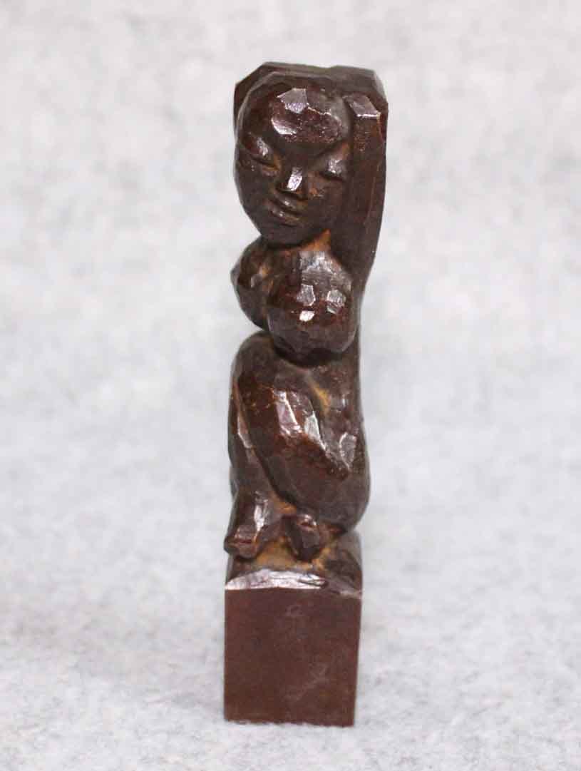 たぬき E◇美女像 ブロンズ 置物 刻印あり 銅製 美品 たぬき様専用 E