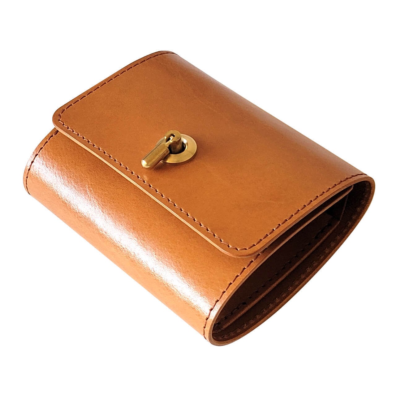 オコシ金具ミニ財布 キャメル | Leather+