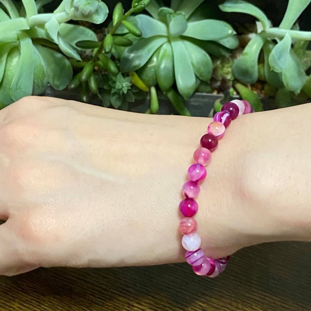 女子力上がる✳︎ピンク瑪瑙（アゲート）ブレスレット | 大阪梅田