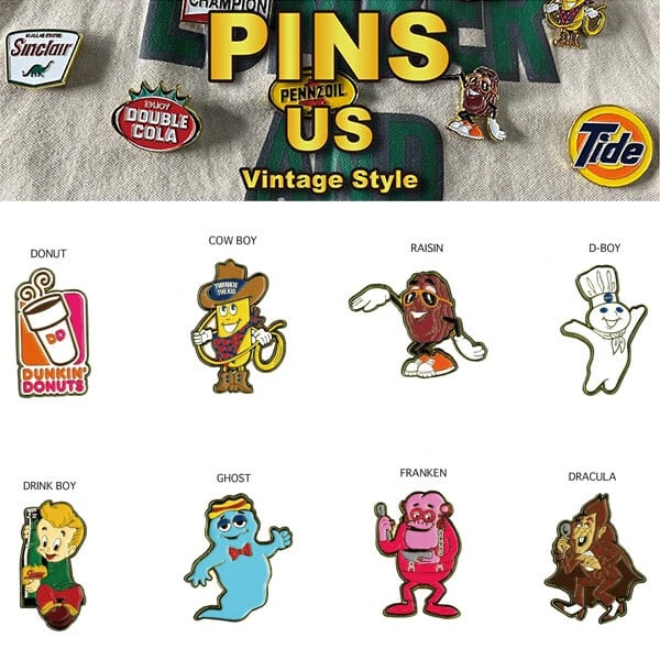 アメリカン ヴィンテージ風 ピンズ（ピンバッジ）キャラクター
