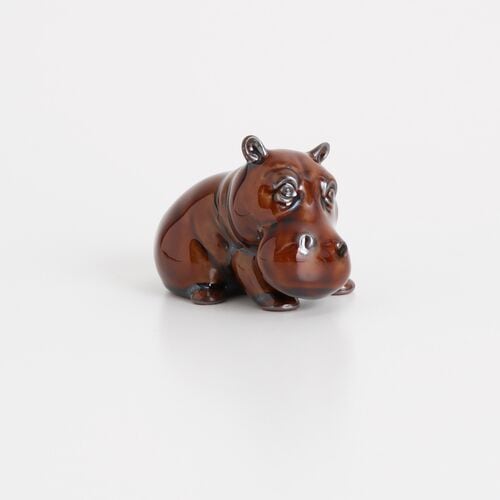 完売 】ちいさな瀬戸焼 飴色のカバ｜置物 かばグッズ 小さい かわいい