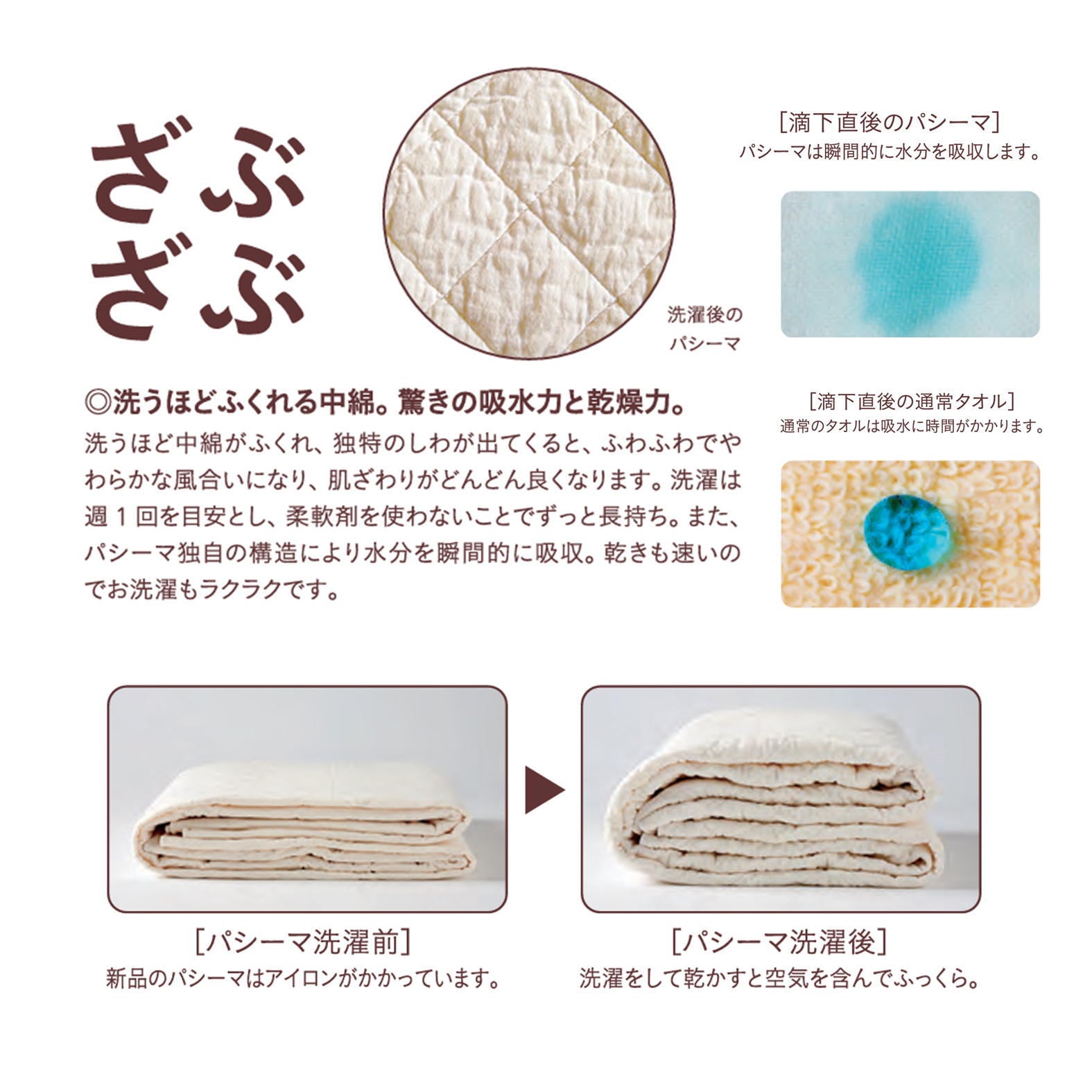 パシーマパットシーツ シングル(約110×210㎝) きなり 格子柄キルト