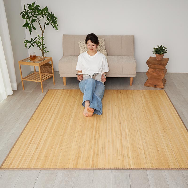 ふっくらウレタン入りのナチュラルな竹ラグ 『トッティ／ナチュラル