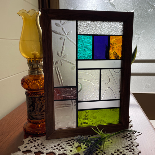 ステンドグラス パネル 昭和レトロ ガラス引き戸 その他インテリア雑貨