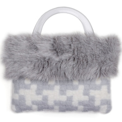 シルクオーガンジーとフェルトのストール [市松/紺] ストール タルト