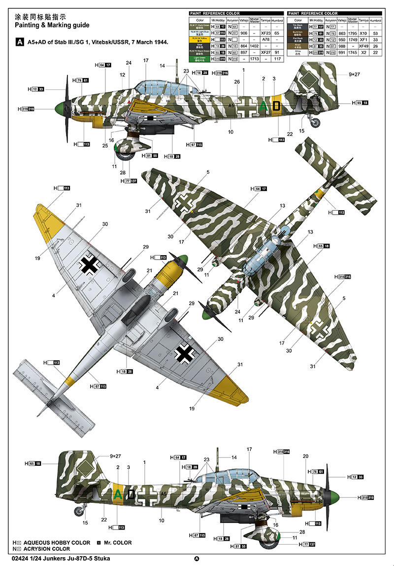 1/24 Trumpeter Junkers Ju87D5 Stuka German Dive Bomber - Squadron.com