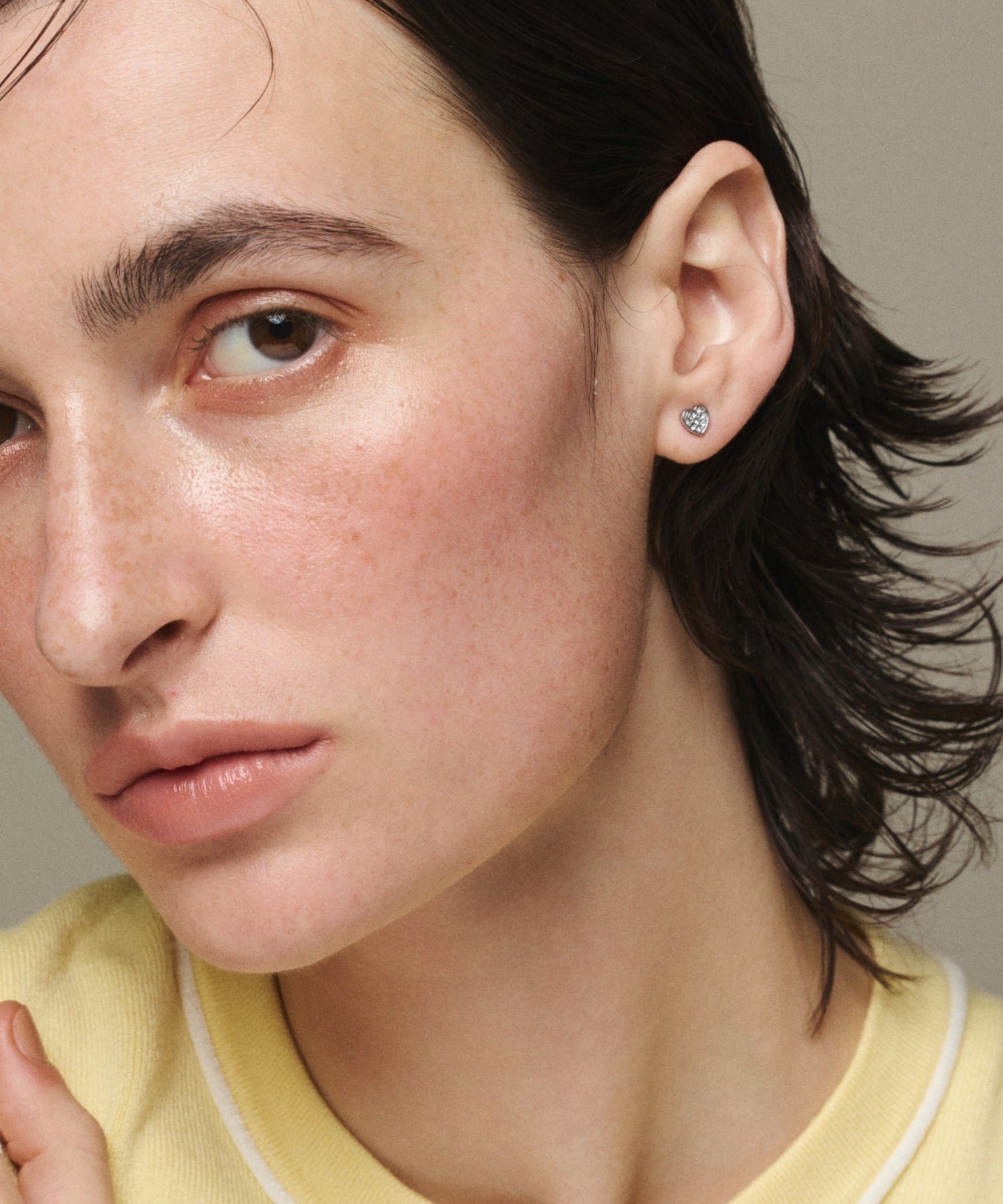 シルバー]ジルコニアハートピアス