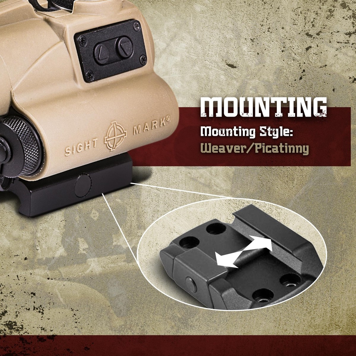 Sightmark Wolverine CSR FDE Red Dot Sight with Adjustable Mount 4
