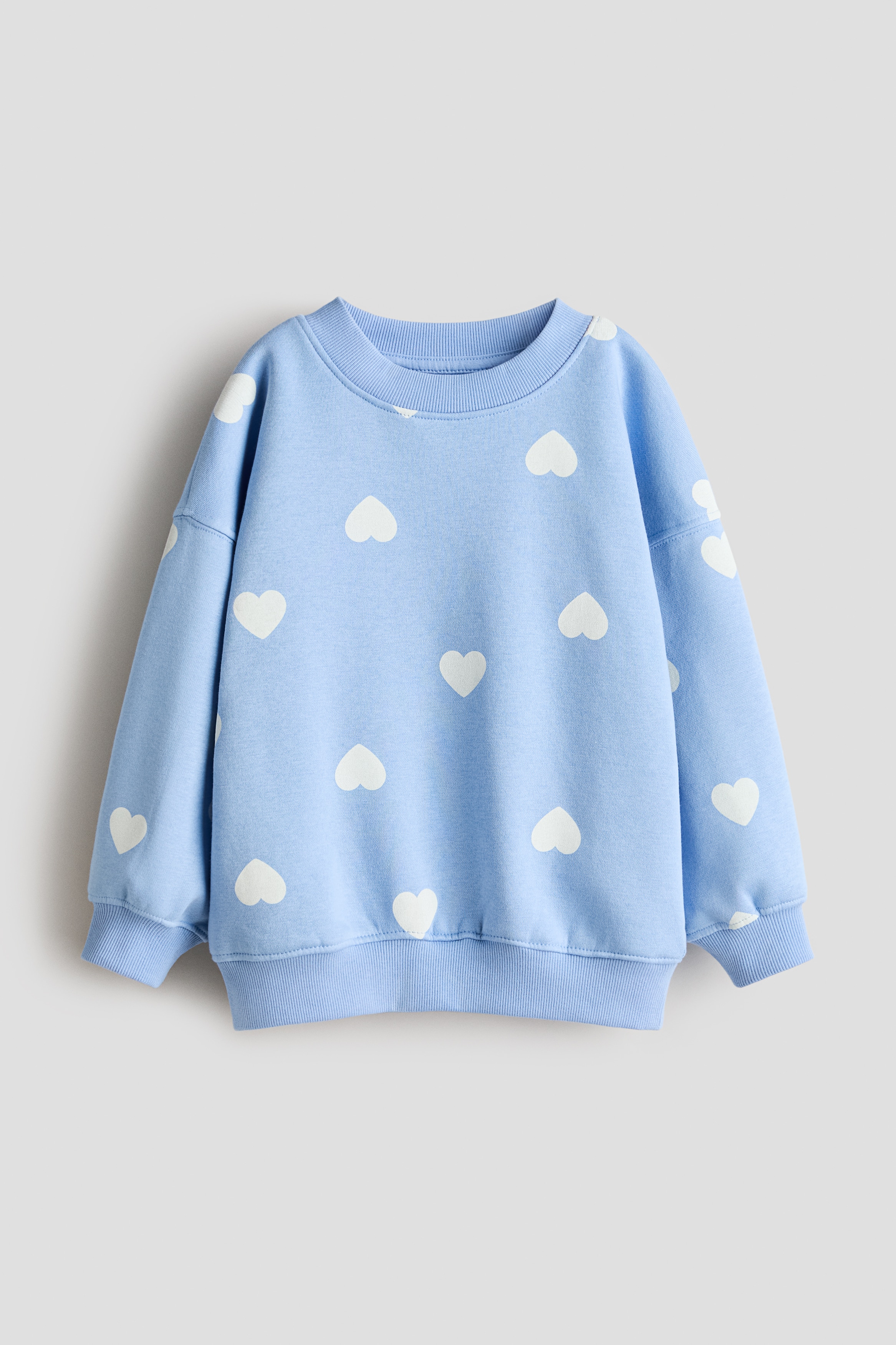 Blue/hearts Oversized Brushed-Inside Sweatshirt for kids | H&M CA
