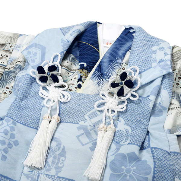楽天市場】七五三 着物 3歳 男の子 ブランド被布セット 華徒然「薄青