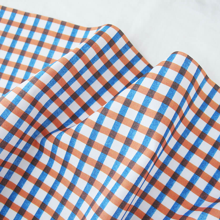 MANATSUBI（オレンジ×ブルー）チェック柄- 布・生地の通販サイト