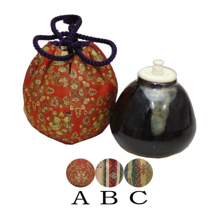 茶道具 茶入 お濃茶器 茄子茶入 仕服：鴛鴦唐草文錦又は花文暈繝錦