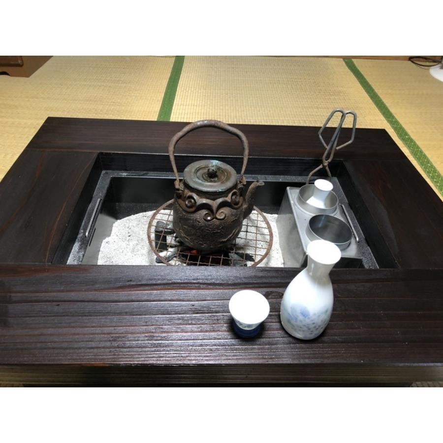 灰 五徳 酒燗器 徳利セット】ちび囲炉裏 5点セット 800X600X280mm 蓋