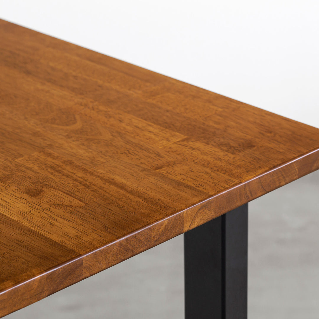 THE TABLE / ラバーウッド ブラウン × Black Steel × W181 - 200cm