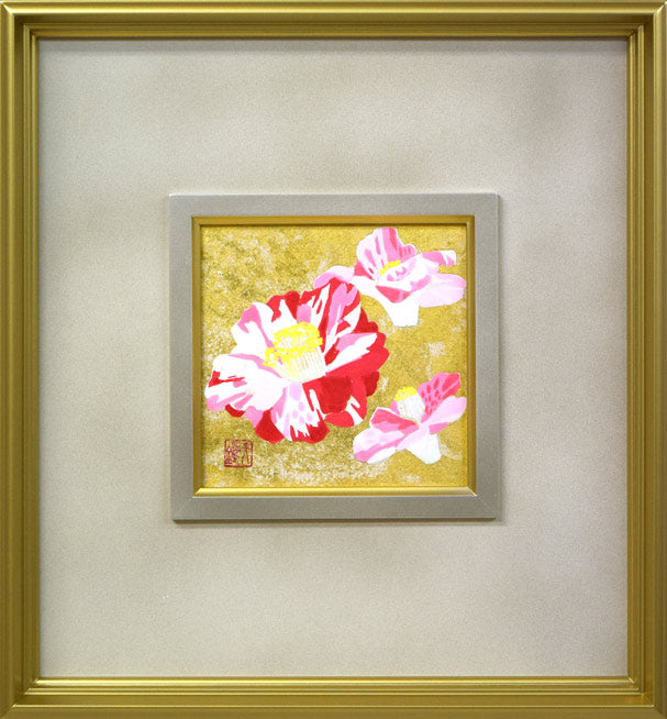 浅野天鐘「椿」日本画・F3号 絵画買取・販売の小竹美術