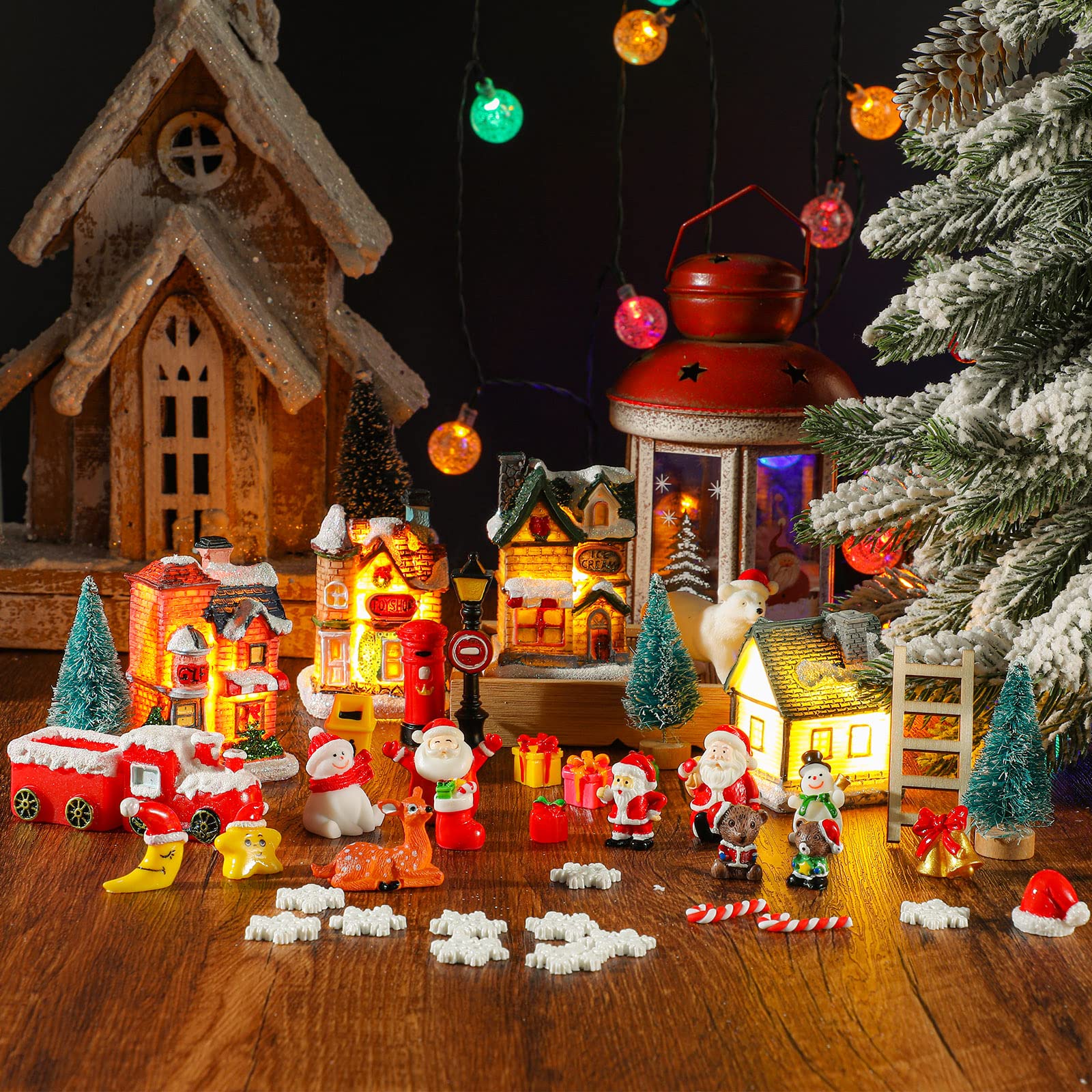 Amazon.co.jp: 44ピース クリスマスライトアップ 村の家 LEDライト