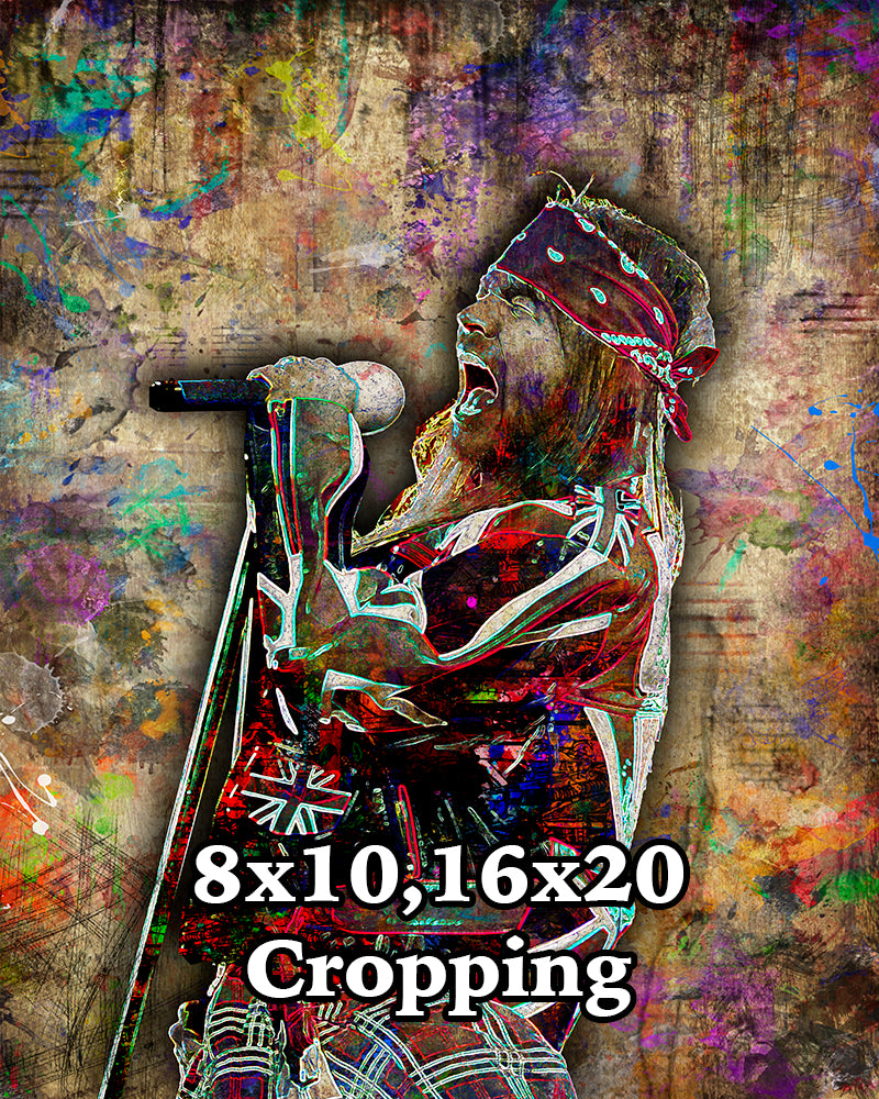 Axl Rose Poster, Guns N Roses Portrait Gift, Axl Rose Colorful