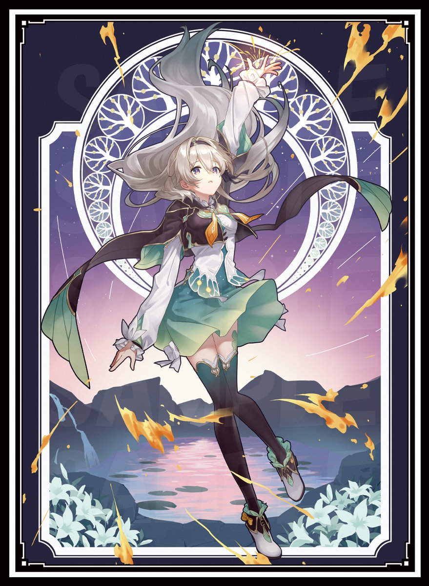 WEB即売会/新作第1弾】 ミュシャ風ホタルのスリーブとプレイマットです