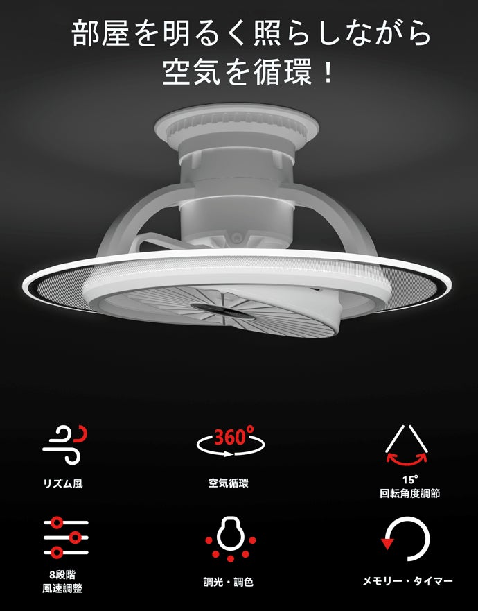 照明+送風+空気循環！機能性と便利さを追求するシーリングファンライト