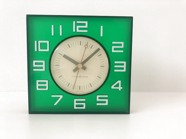 1960's ゼネラルエレクトリック クリアグリーン 壁掛け時計 ビンテージ