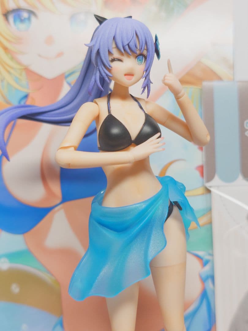 コトブキヤ 創彩少女庭園 佐伯リツカ 水着 塗装完成品（パープル）＋パーカー コトブキヤ 創彩少女庭園 佐伯 リツカ【水着】｜ホビーの総合通販