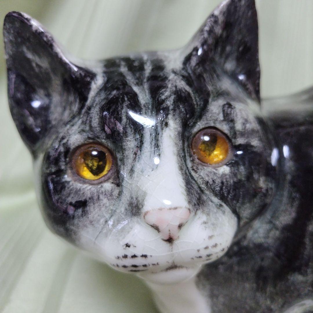 【値下げ】ウィンスタンレイ ケンジントンキャット☆ハチワレ　キジトラ猫No.40 ウィンスタンレイキャット ケンジントンキャット キジ白猫 陶器