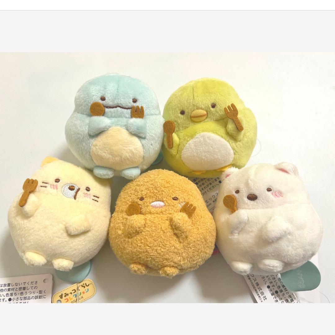 すみっコぐらし　たぬきのまんまるレストラン　てのりぬいぐるみ　全種類セット すみっコぐらし - たぬきのまんまるレストラン てのりぬいぐるみセット