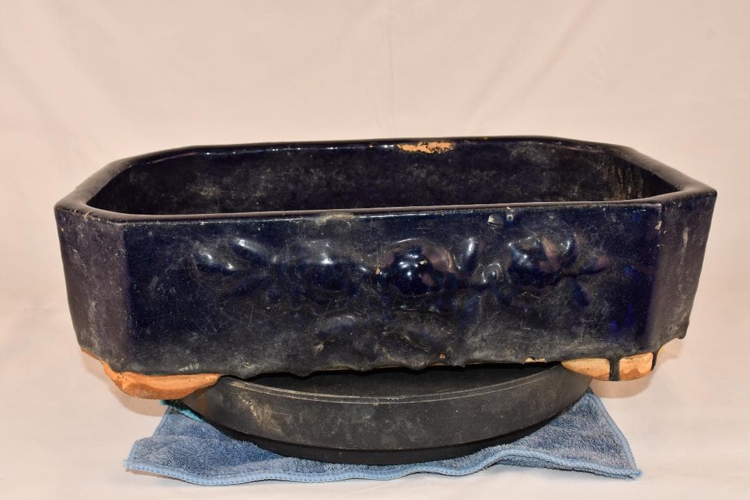 盆栽鉢　119 烏泥長角鉢 盆栽鉢 22号 鉢幅67cm×奥行き52cm×高さ22cmを販売｜盆栽妙