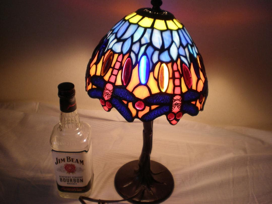 小型ステンドグラス ランプ　トンボ ドラゴンフライ TIFFANY&Co.（ティファニー） ヴィンテージ ステンドグラスランプ