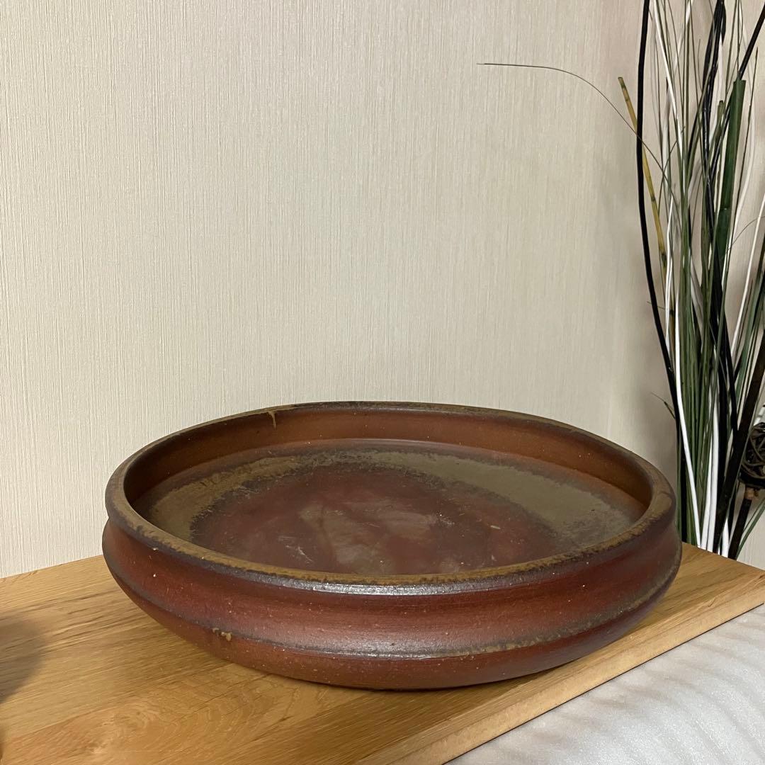 備前焼　大型水盤　花器　生花　的野求造 sd1_38e31a297c4f3a45a00fb59ab8