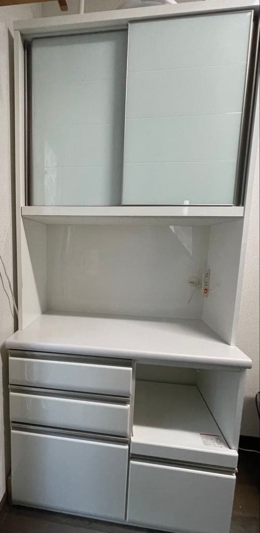 キッチンボード　90cm 食器棚　日本家具産業振興会　レンジボード　たのメル便 食器棚 90cm幅 レンジボード ホワイト 国産 日本製 キッチンボード