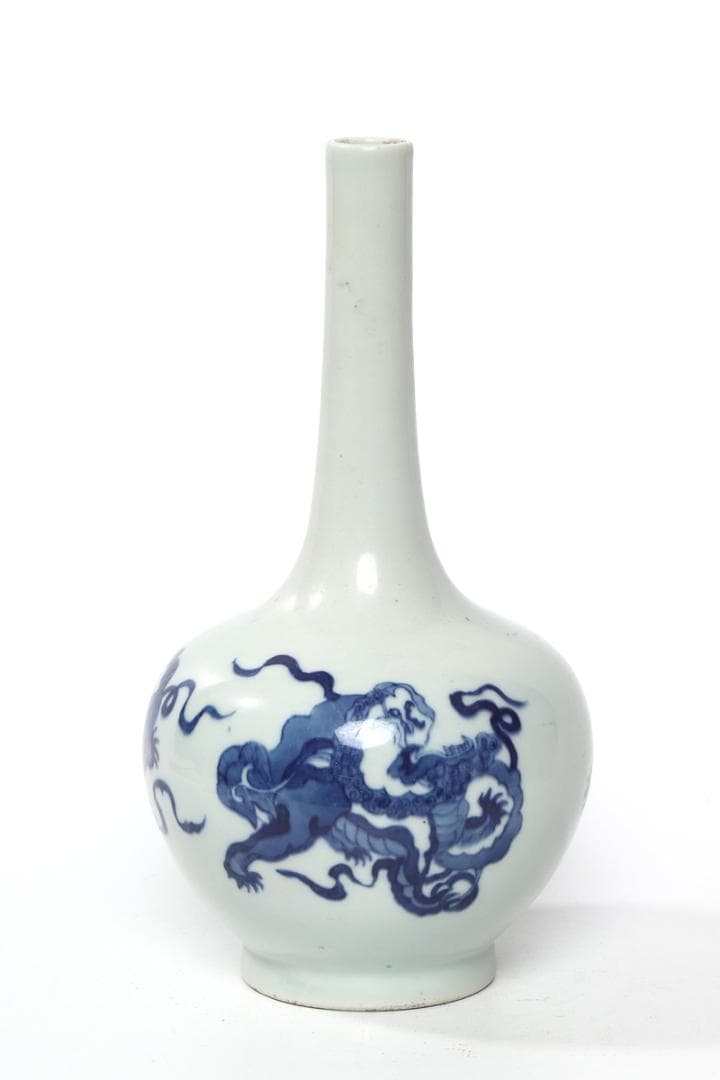 染付 瓶 古美術 古玩 陶器 磁器 古美術 猫 - 古染付乳瓶 | 古美術品専門サイト fufufufu.com