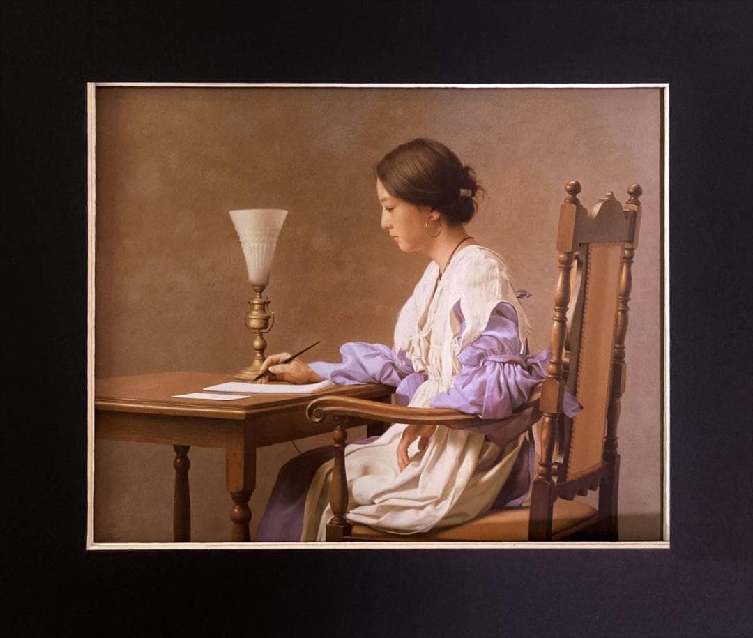 森本草介、【午後の部屋】、希少な額装用画集画、新品高級額 額装付、状態良好 森本草介、【19-初夏】、希少な額装用画集より、新品額装付の通販 by