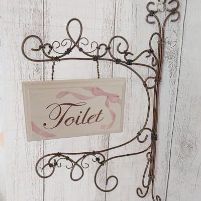 トイレプレート  トールペイントワイヤークラフト トイレプレート トイレマーク トイレサイン Toilet TOILET ワイヤー