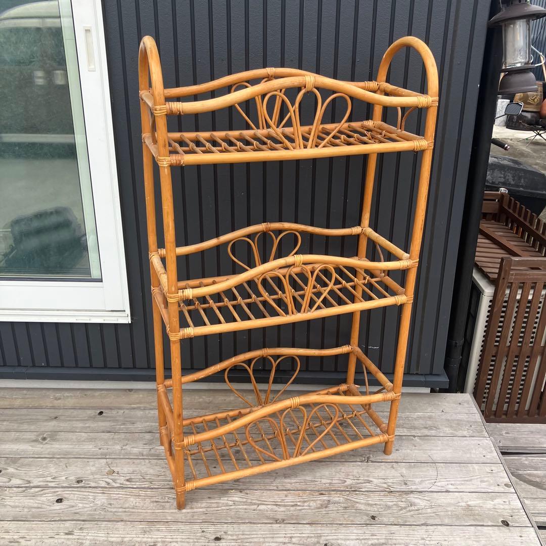 昭和レトロ ラタンラック フラワーラック 3段 オープンラック 花台 飾り棚 楽天市場】オープンラック 3段 アイアン 可動棚 オープンシェルフ 観葉