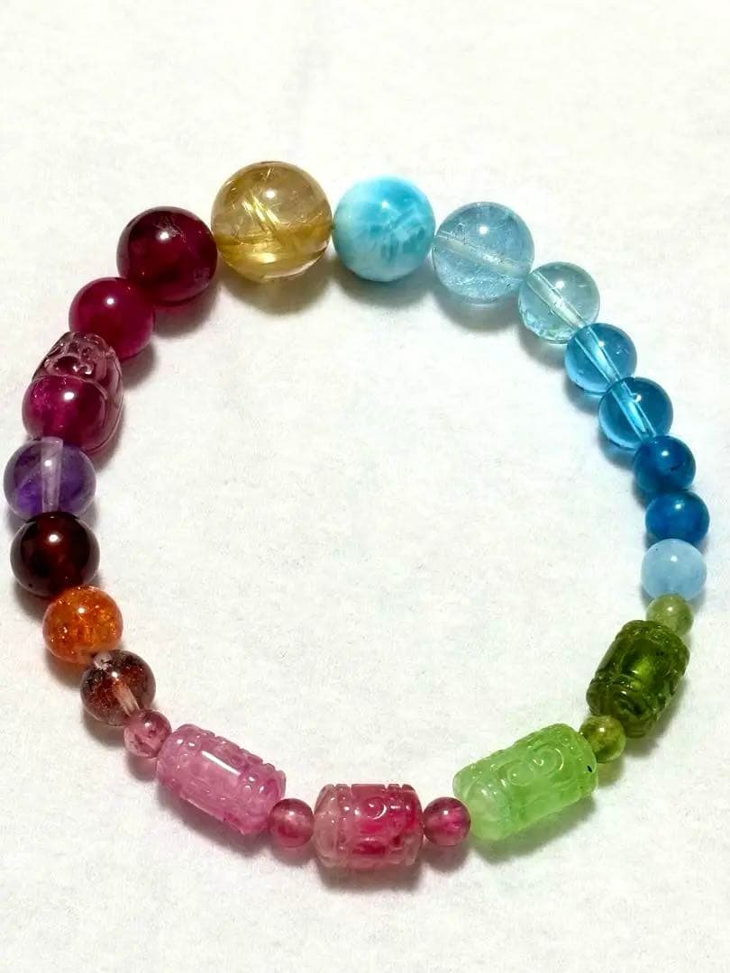 天然石マルチストーンブレス マルチストーン二連ブレスレットl | Brraqué