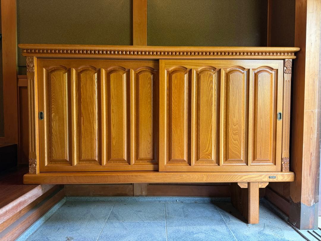 木製靴箱 十万石印　昭和　レトロ　アンティーク 十万石印 木製 下駄箱 靴箱 和風 昭和 レトロ アンティーク その2