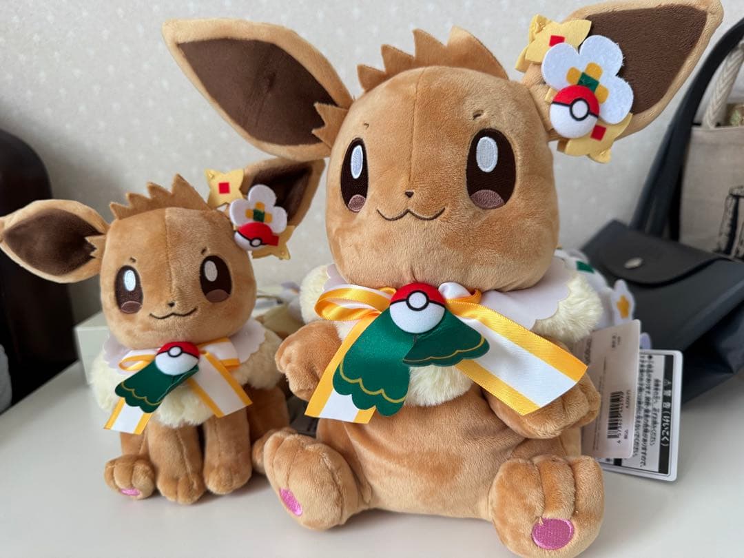 ポケパーク カントー ショップ 限定 イーブイ ぬいぐるみ パペット 2体 ポケパーク カントー ショップ 限定 イーブイ ぬいぐるみ パペット 2体