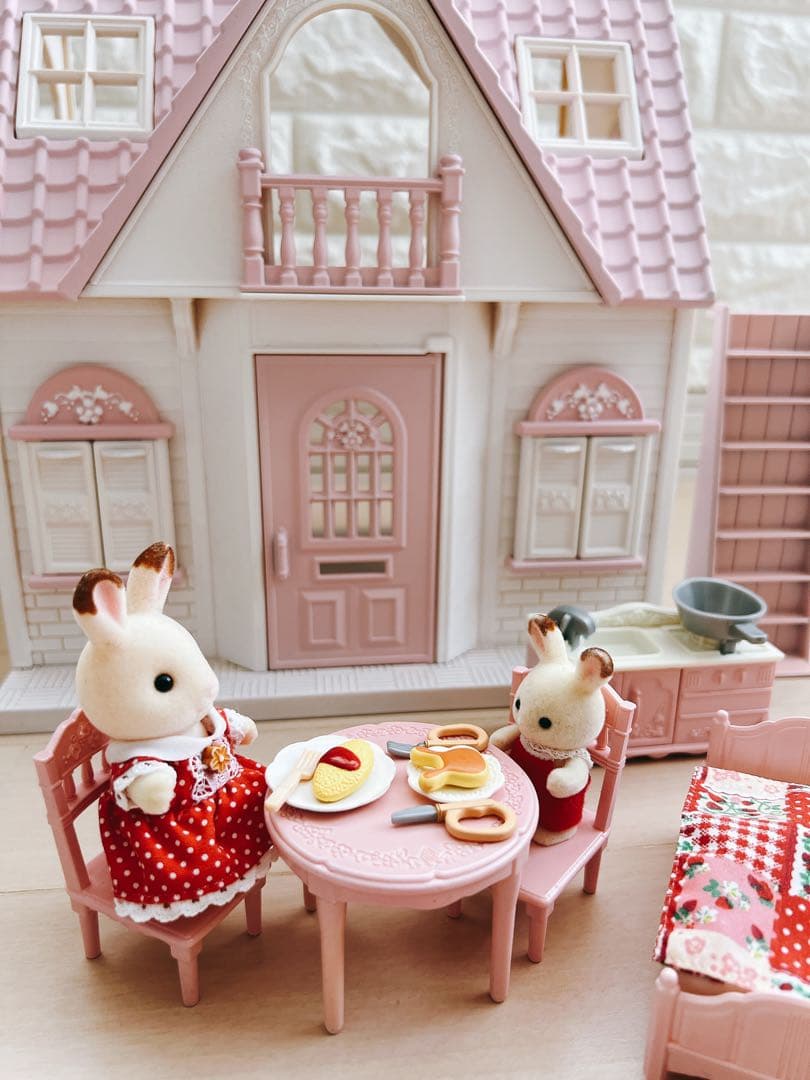 はじめてのシルバニアファミリー お家 リペイント リメイク ピンク