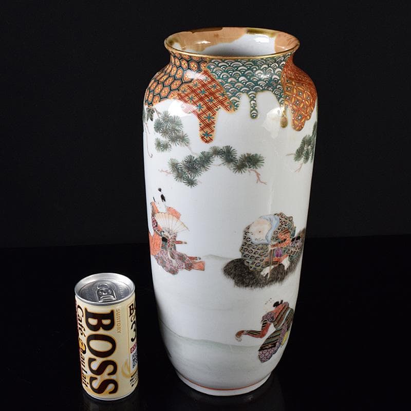 九谷焼　古九谷　色絵金彩　山水人物文瓶　V　R8111 九谷焼 古九谷 色絵金彩 山水人物文瓶 V R8111 - メルカリ
