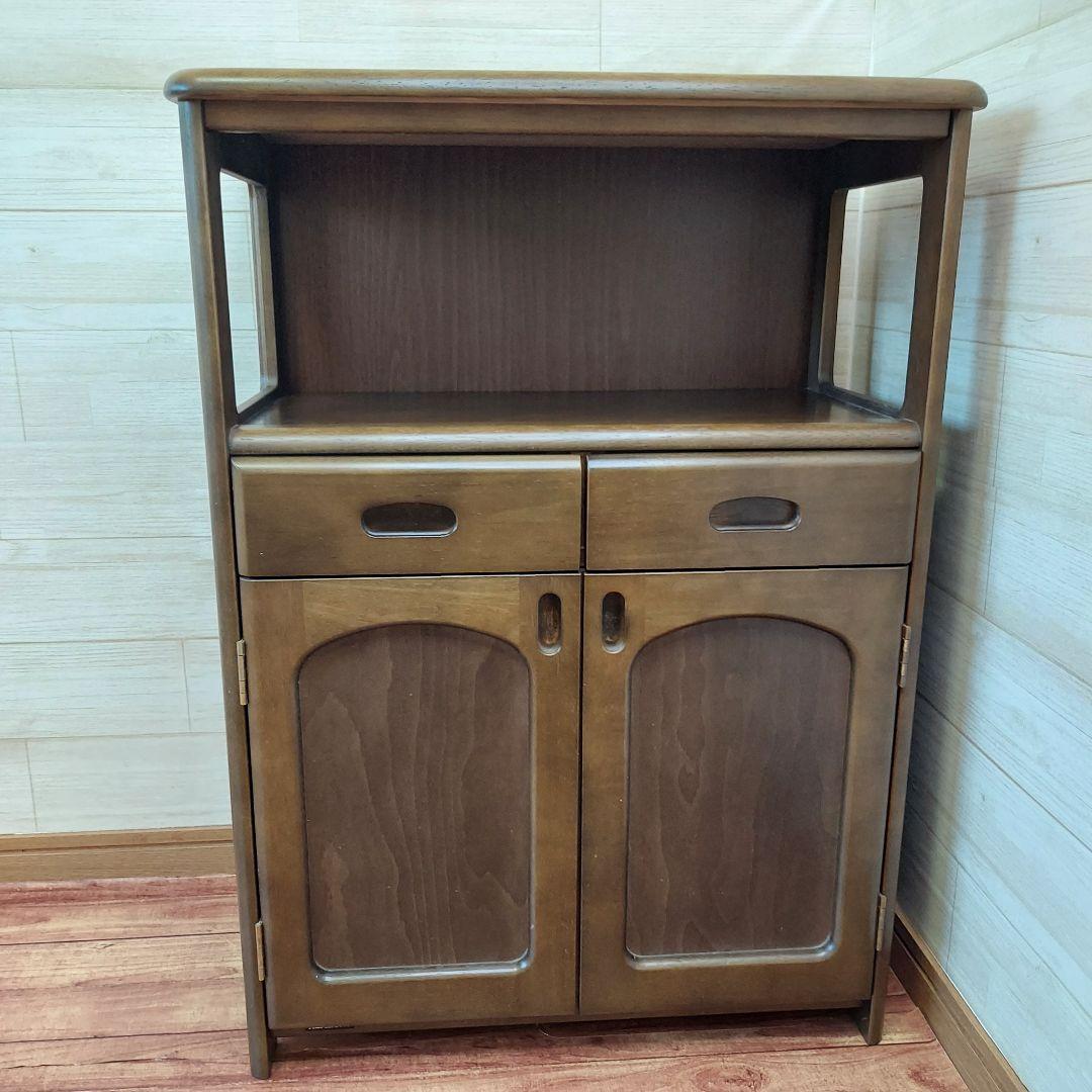 カリモク　家具　電話台　キャビネット　FAX台　Karimoku 楽天市場】【中古】カリモク ファックス台 コンセント付 電話台 木製