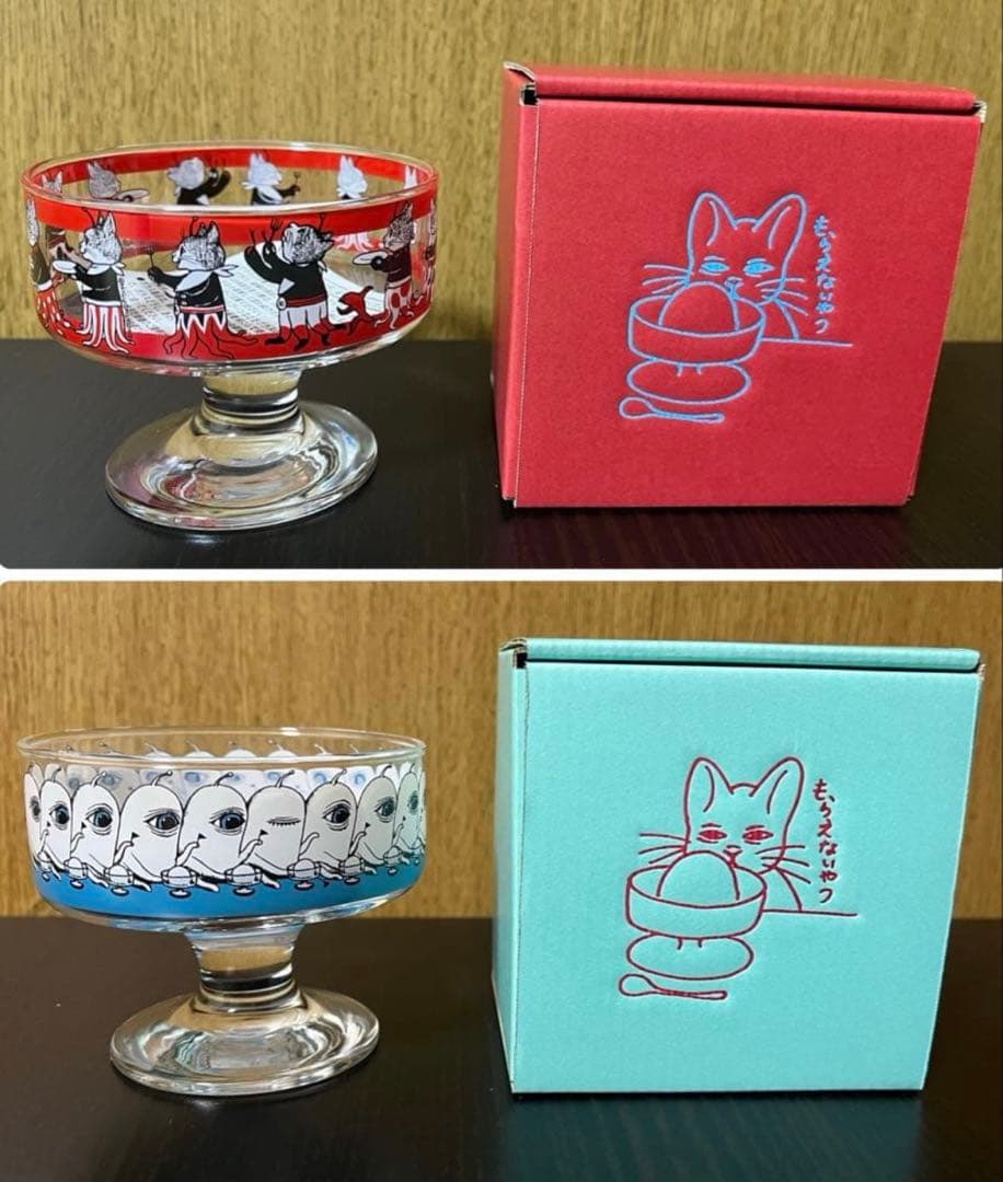 ヒグチユウコ ボリス雑貨店 アイスクリームグラス セット販売 アイスクリームグラス ひとつめ内職工場 – ボリス雑貨店