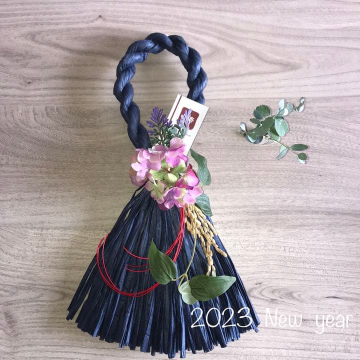 しめ縄③ お正月飾り　ハンドメイド　稲穂　アーティフィシャル　しめ縄リース fleurdouce_sh008