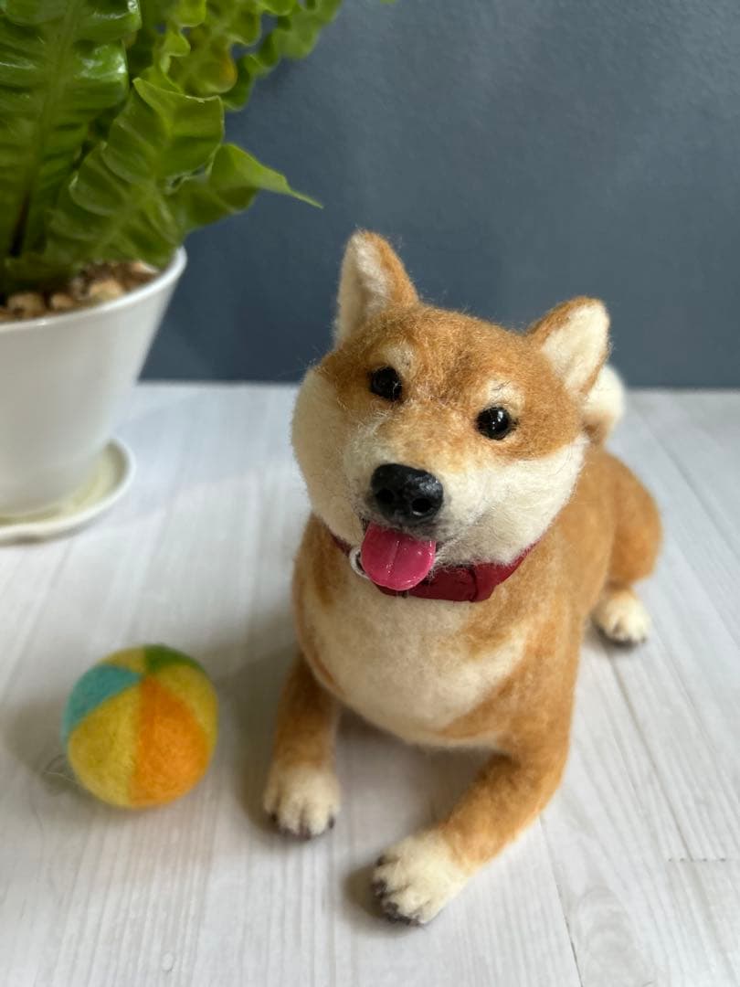 羊毛フェルト　犬　柴犬 今日は柴犬さん。 #ただいま #羊毛フェルト犬 #羊毛フェルト #柴犬
