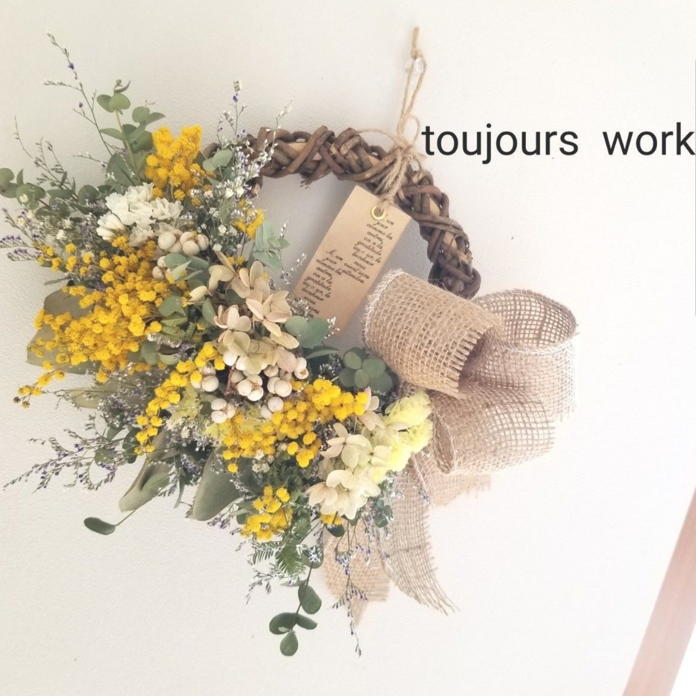 ◇ミモザのリース◇ミモザ◇ナチュラルリース◇リース◇フラワーリース